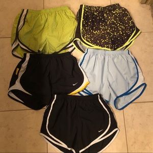 Five Nike Women’s Running Shorts (size small)
